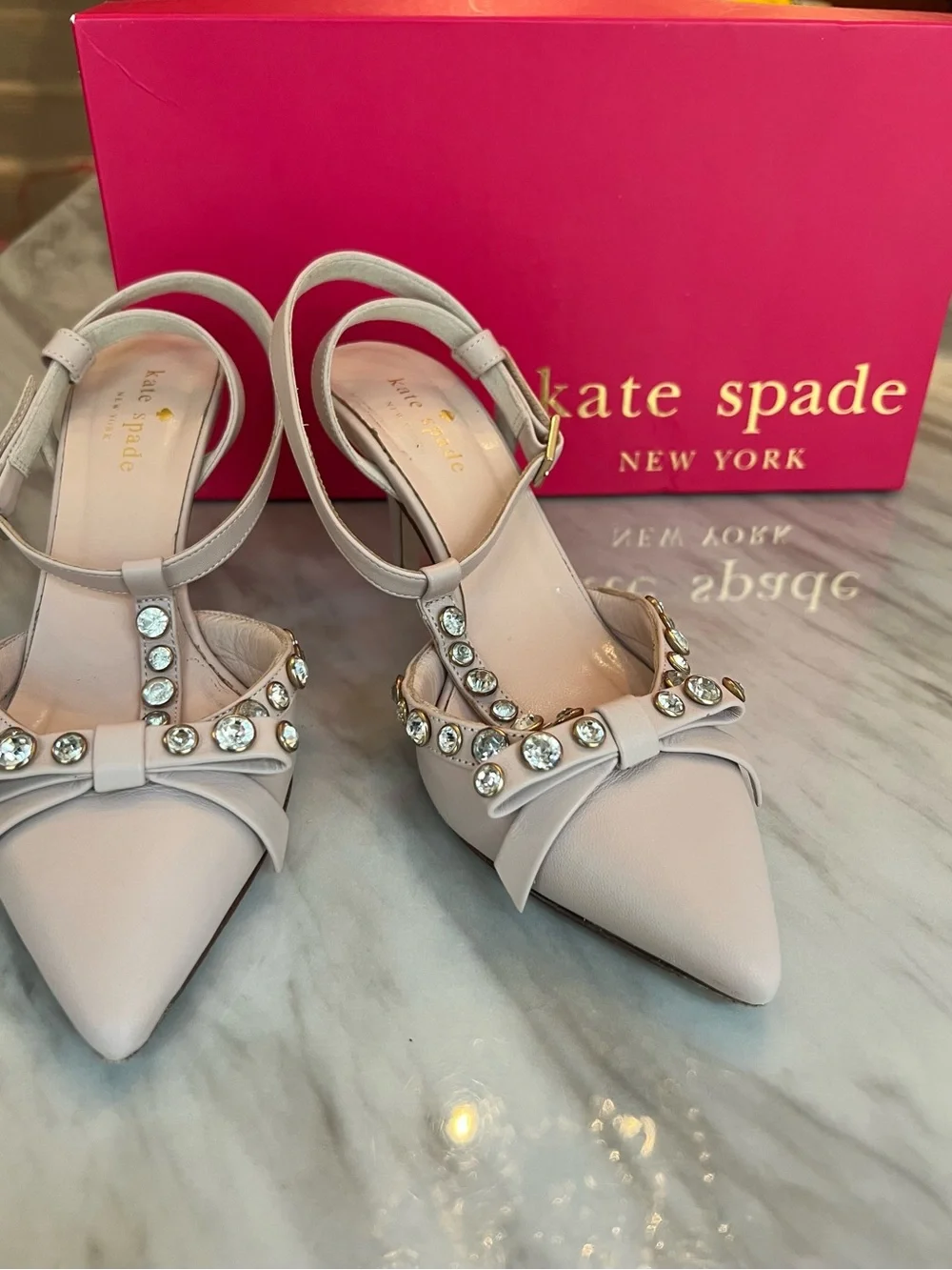kate spade Blush Pink Embellished Pointed-Toe Heels